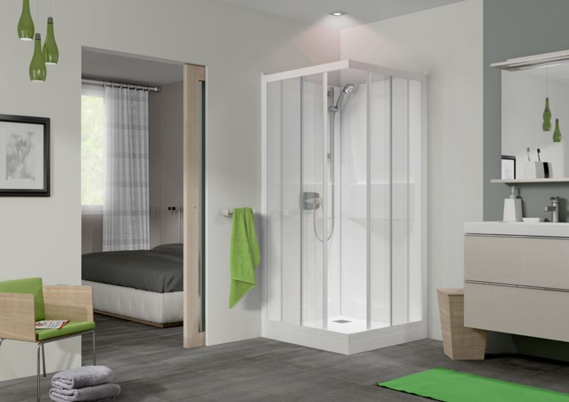 CABINA DUCHA CUADRADA 70 80 90 KINEPRIME - VISTA AMBIENTE