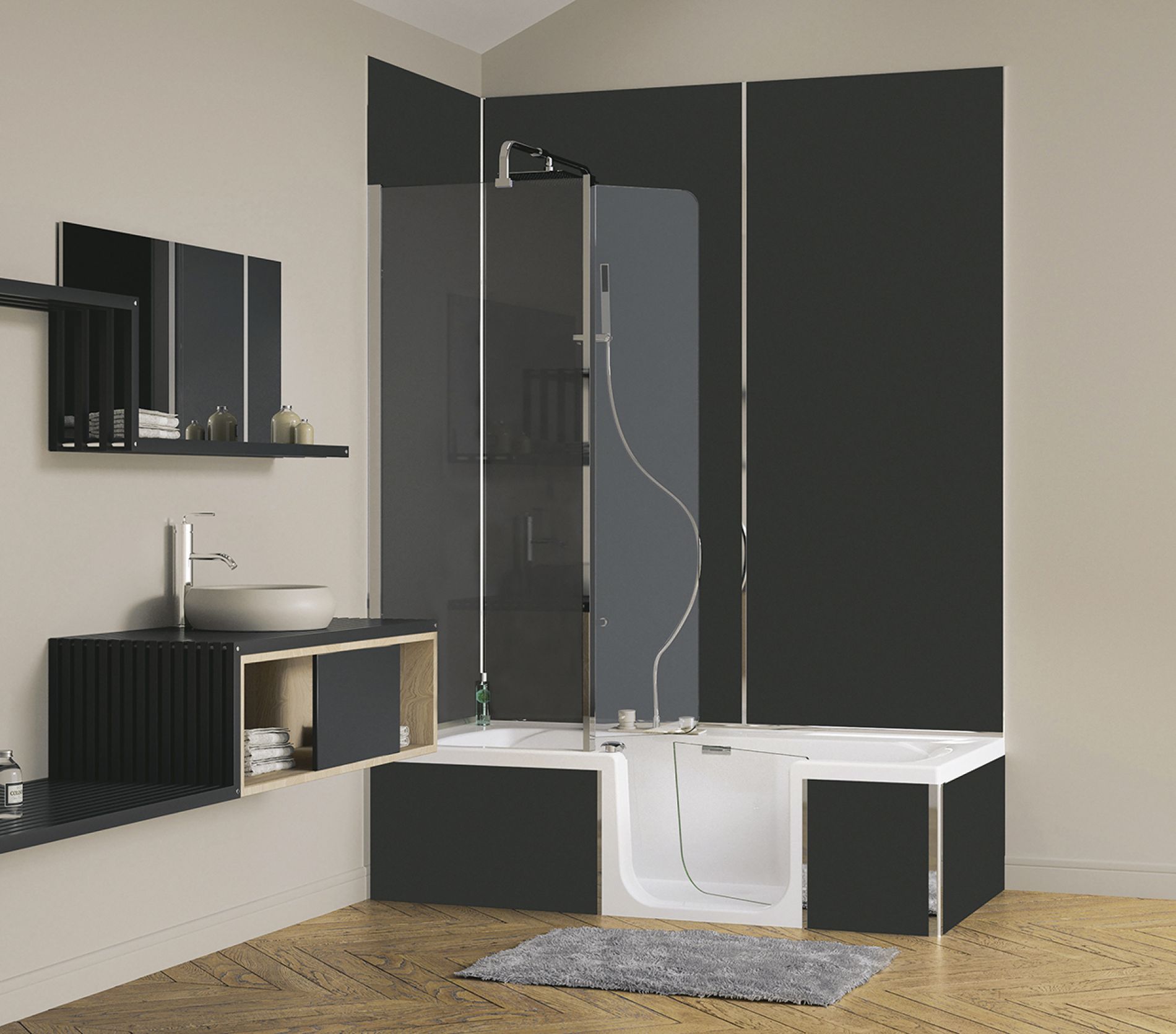 BAÑERA PUERTA DUO 180 - VISTA AMBIENTE